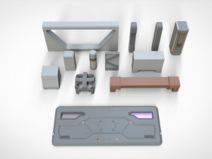Sci-fi architecture elements collection 24 Model 3D
