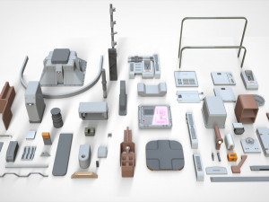 Sci-fi architecture elements collection 24 Model 3D