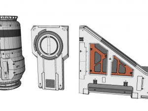 Sci-fi architecture elements collection 24 3D Model