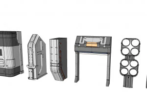 Sci-fi architecture elements collection 24 3D Model