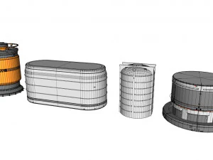 Sci-fi architecture elements collection 24 3D Model