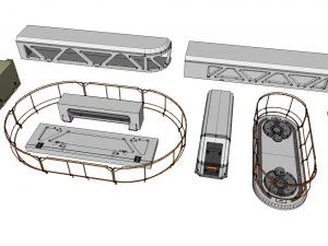 Sci-fi architecture elements collection 24 3D Model