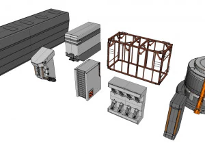 Sci-fi architecture elements collection 24 3D Model