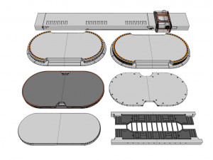 Sci-fi architecture elements collection 24 Model 3D