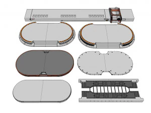 Sci-fi architecture elements collection 24 3D Model