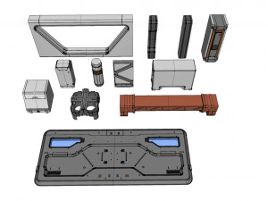 Sci-fi architecture elements collection 24 Model 3D