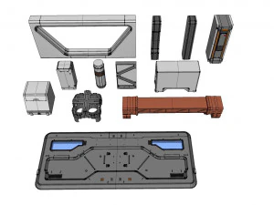 Sci-fi architecture elements collection 24 3D Model