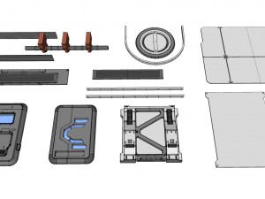Sci-fi architecture elements collection 24 Model 3D