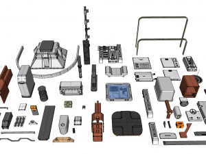 Sci-fi architecture elements collection 24 3D Model