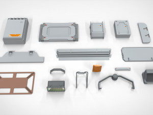 Sci-fi architecture elements collection 25 3D Model