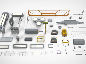Sci-fi architecture elements collection 25 3D Model