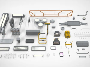 Sci-fi architecture elements collection 25 3D Model