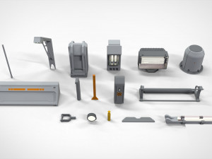 Sci-fi architecture elements collection 25 3D Model