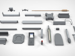 Sci-fi architecture elements collection 25 3D Model