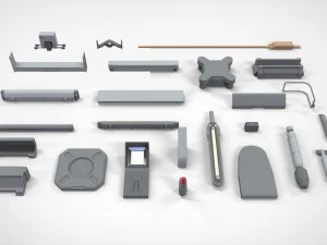 Sci-fi architecture elements collection 25 3D Model