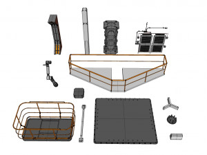 Sci-fi architecture elements collection 25 3D Model