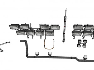 Sci-fi architecture elements collection 25 3D Model
