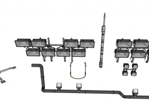 Sci-fi architecture elements collection 25 3D Model