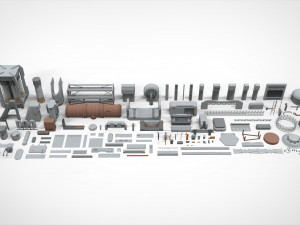 Sci-fi architecture elements collection 26 3D मॉडल