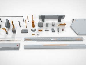 Sci-fi architecture elements collection 26 3D Model