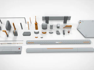Sci-fi architecture elements collection 26 3D Model