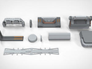 Sci-fi architecture elements collection 26 3D Model