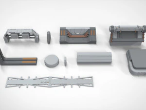 Sci-fi architecture elements collection 26 3D Model