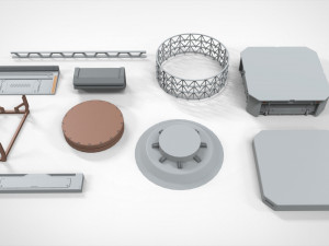 Sci-fi architecture elements collection 26 3D Model
