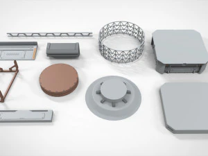 Sci-fi architecture elements collection 26 3D Model