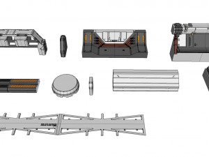 Sci-fi architecture elements collection 26 3D Model