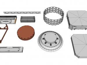 Sci-fi architecture elements collection 26 3D Model