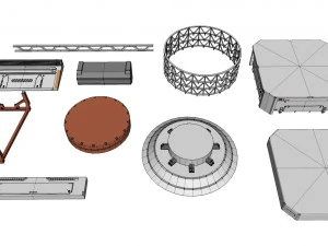 Sci-fi architecture elements collection 26 3D Model