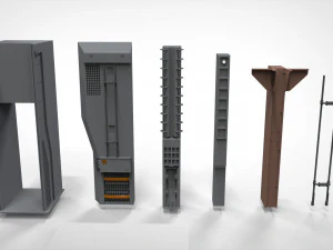 Sci-fi architecture elements collection 27 3D Model