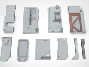 Sci-fi architecture elements collection 27 3D Model