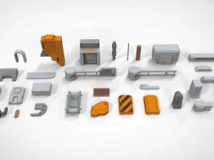 Sci-fi architecture elements collection 27 3D Model