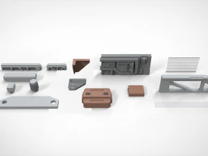 Sci-fi architecture elements collection 27 3D Model