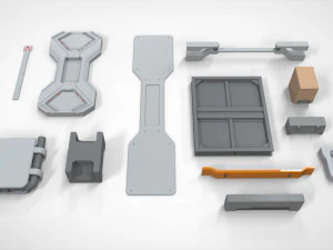 Sci-fi architecture elements collection 27 3D Model