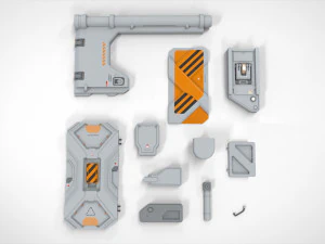 Sci-fi architecture elements collection 27 3D Model