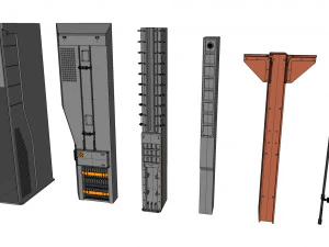 Sci-fi architecture elements collection 27 3D Model