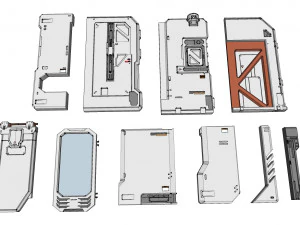 Sci-fi architecture elements collection 27 3D Model