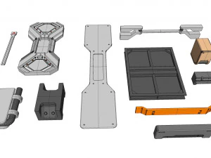 Sci-fi architecture elements collection 27 3D Model