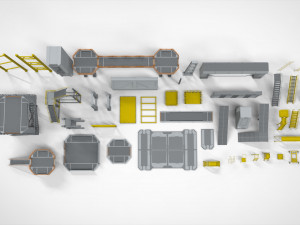 Sci-fi architecture elements collection 28 3D Model