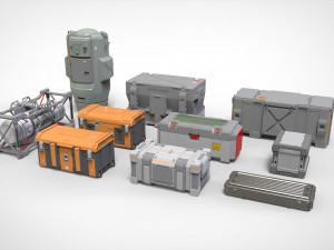 Sci fi container 3 3D Модель