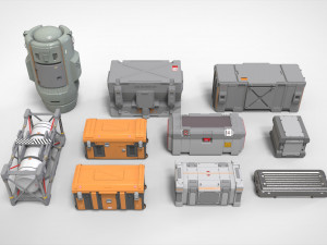 Sci fi container 3 Model 3D