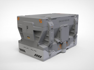 Sci fi container 3 Model 3D