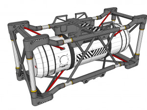 Sci fi container 3 Model 3D