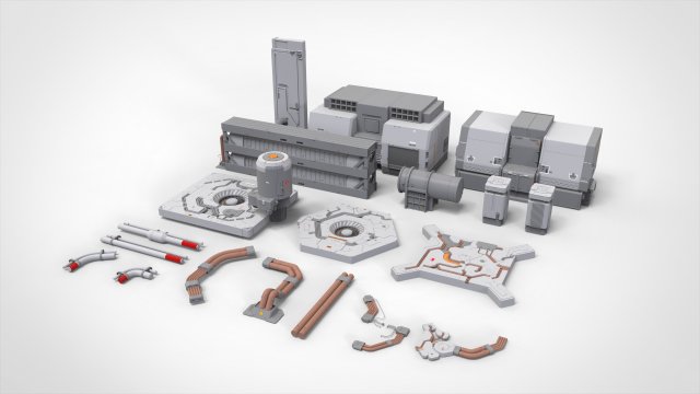 Sci-fi architecture kitbash 31 3D Модель .c4d .max .obj .3ds .fbx .stl .blend 