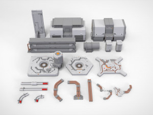 Sci-fi architecture kitbash 31 3D Модель