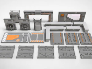 Sci-fi architecture kitbash 32 3D Model
