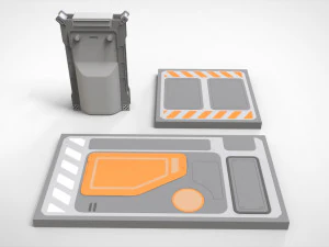 Sci-fi architecture kitbash 32 3D Model